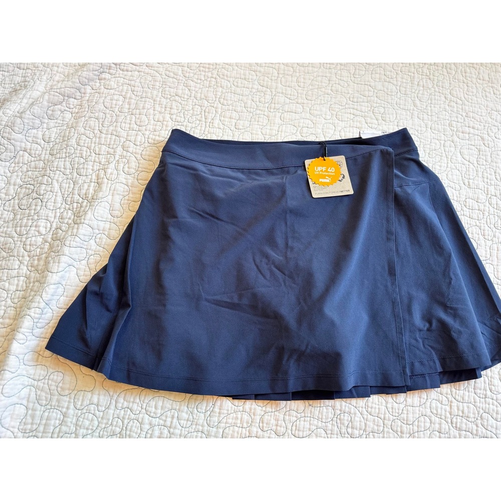 Puma Resort Wrap Skirt Womens Small Blue Pleated Golf Skort